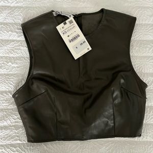 Zara Faux Leather crop top
